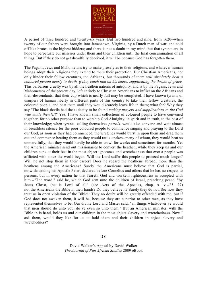 David Walker's Appeal, 1829