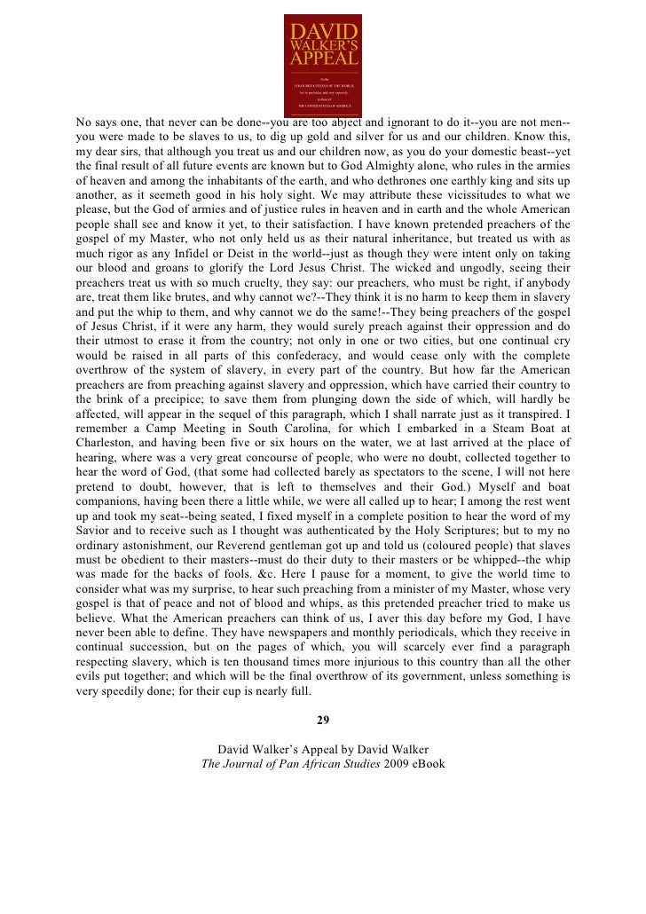 David Walker's Appeal, 1829