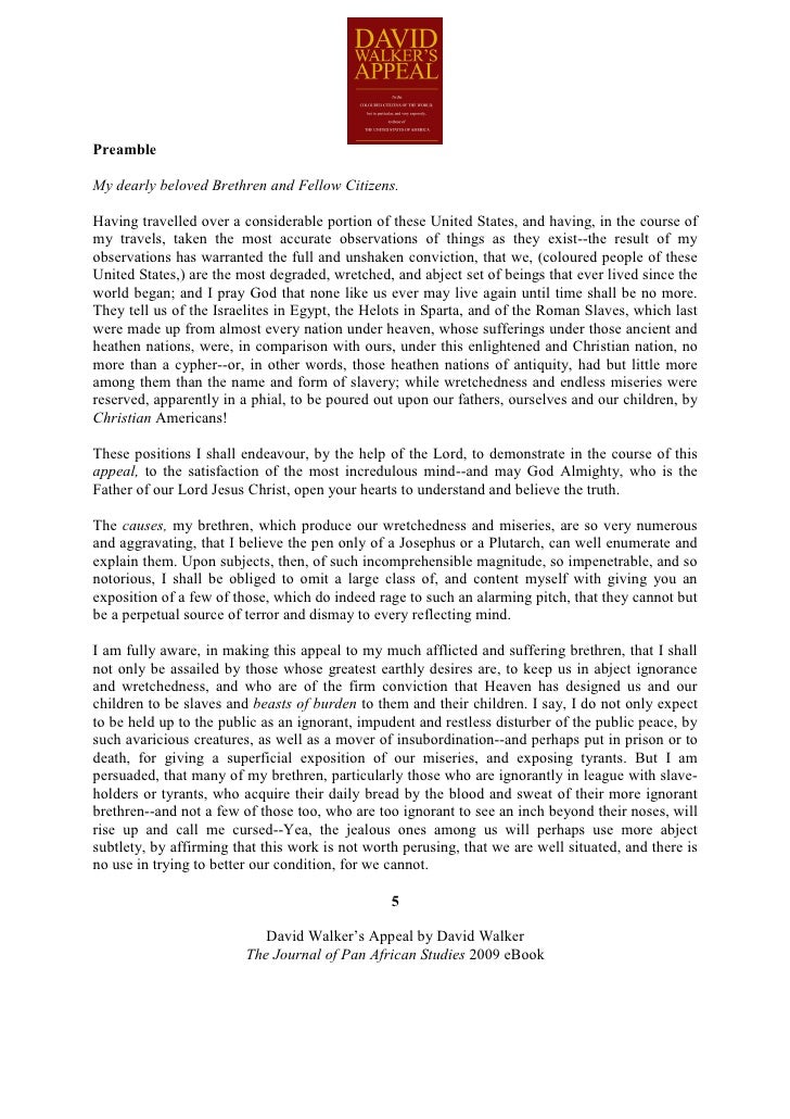 David Walker's Appeal, 1829