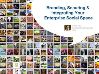 Branding, Securing &
   Integrating Your
Enterprise Social Space
             David Soul
             Collaboration Strategist
             tibbr
 
