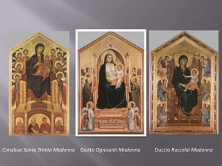 Cimabue Santa Trinita Madonna Giotto Ognisanti Madonna   Duccio Ruccelai Madonna
 