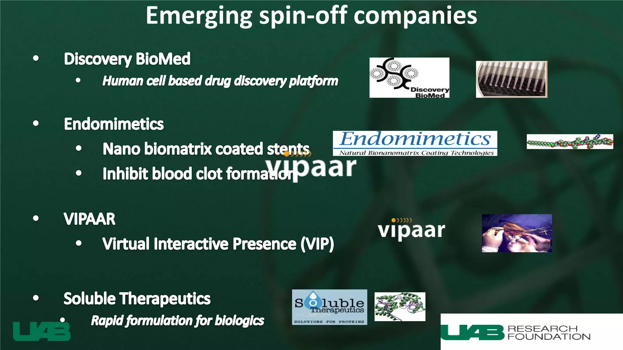 Emerging spin-off companies
 