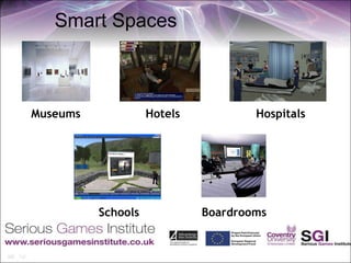 Smart Spaces



Museums             Hotels           Hospitals




          Schools            Boardrooms
 