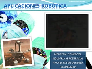 Cirugía Robótica y Telecirugía INDUSTRIA  COMERCIAL INDUSTRIA AEROESPACIAL PROYECTOS DE DEFENSA TELEMEDICINA 