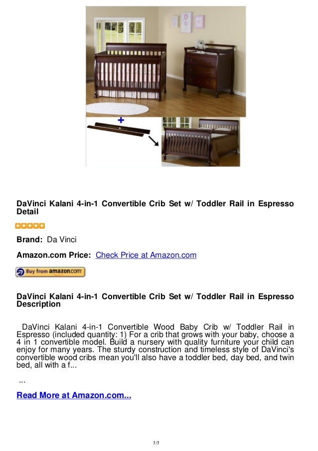 Da Vinci Kalani 4 In 1 Convertible Crib Set W Toddler Rail In Espres