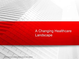 A Changing Healthcare Landscape © 2010 Oracle and/or its affiliates. All rights reserved. Oracle confidential 