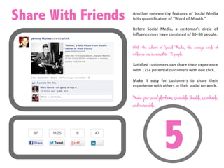 Share With Friends Another	
  noteworthy	
  features	
  of	
  Social	
  Media	
  
is	
  its	
  quan/ﬁca/on	
  of	
  “Word	...