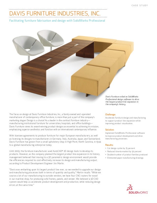 Facilitating Furniture Fabrication And Design With Solidworks Profess