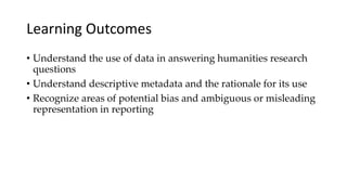 Data for the Humanities | PPT