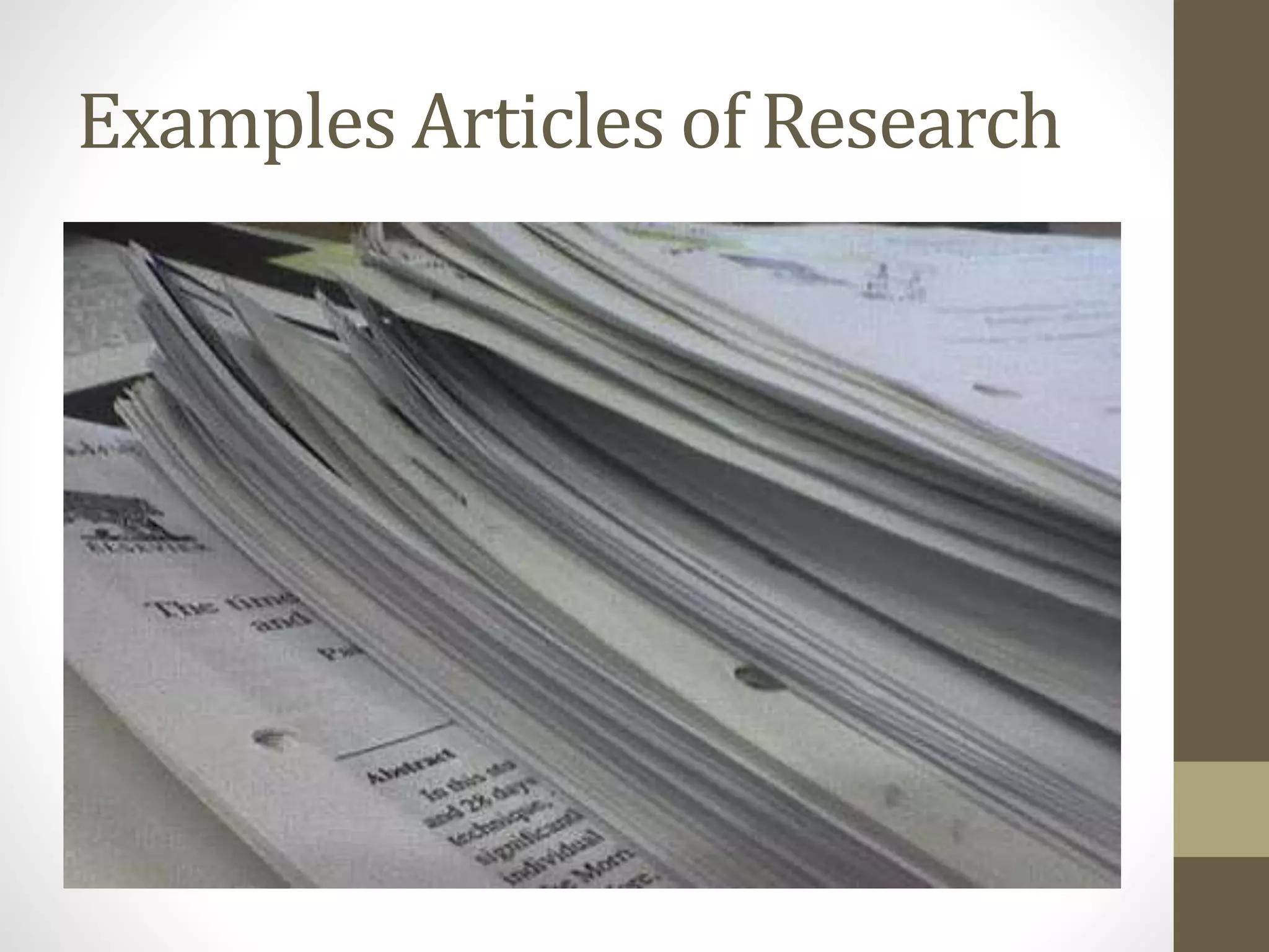 Examples Articles of Research
 