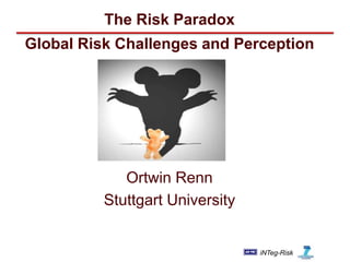 iNTeg-Risk
The Risk Paradox
Global Risk Challenges and Perception
Ortwin Renn
Ortwin Renn
Stuttgart University
 