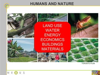 HUMANS AND NATURE  TORONTO PLAN LAND USE WATER ENERGY ECONOMICS BUILDINGS MATERIALS 