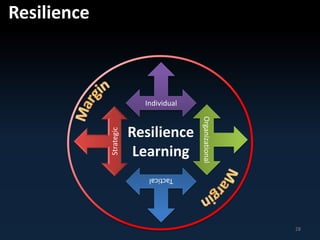 28 
Resilience 
Individual 
Organizational 
Tactical 
Strategic 
Resilience 
Learning 
