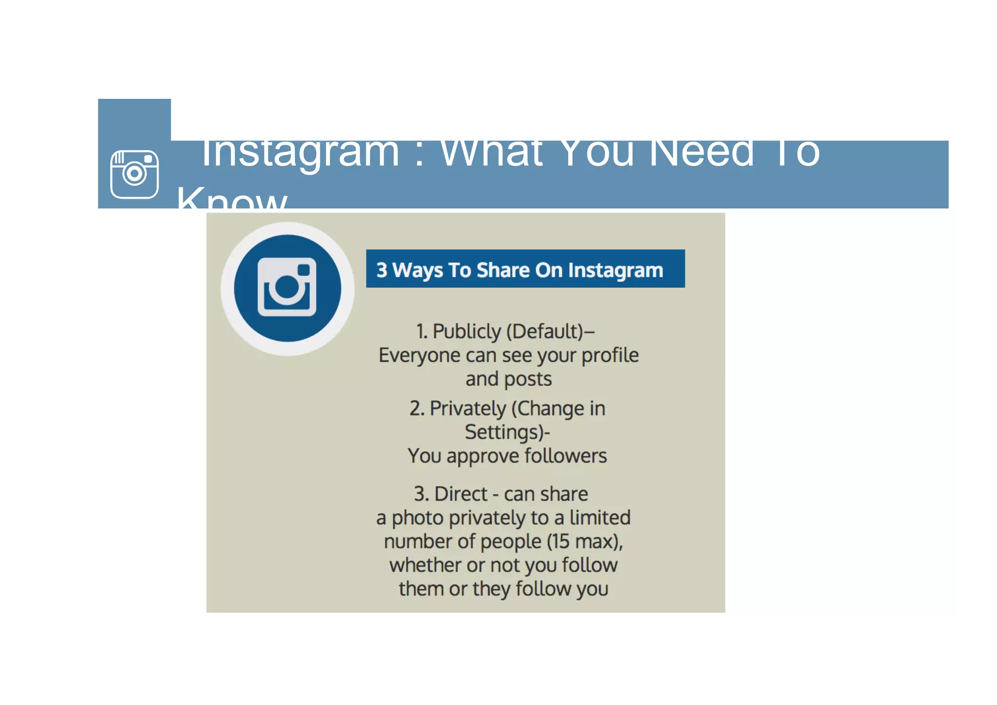 Instagram : What You Need To
Know
 