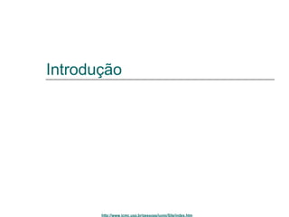 Introdução 
http://www.icmc.usp.br/pessoas/junio/Site/index.htm 
 