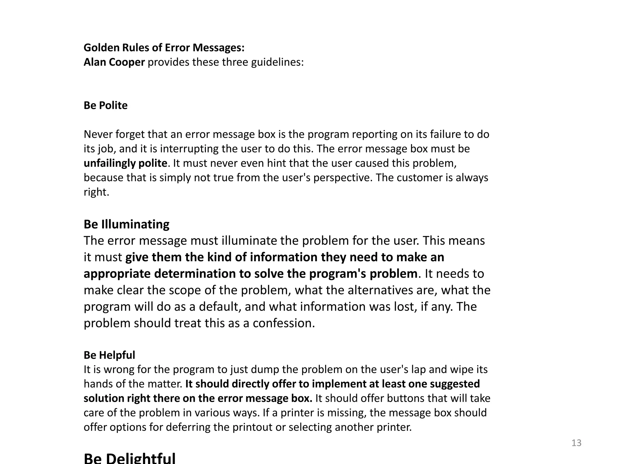  Suggests how to fix it