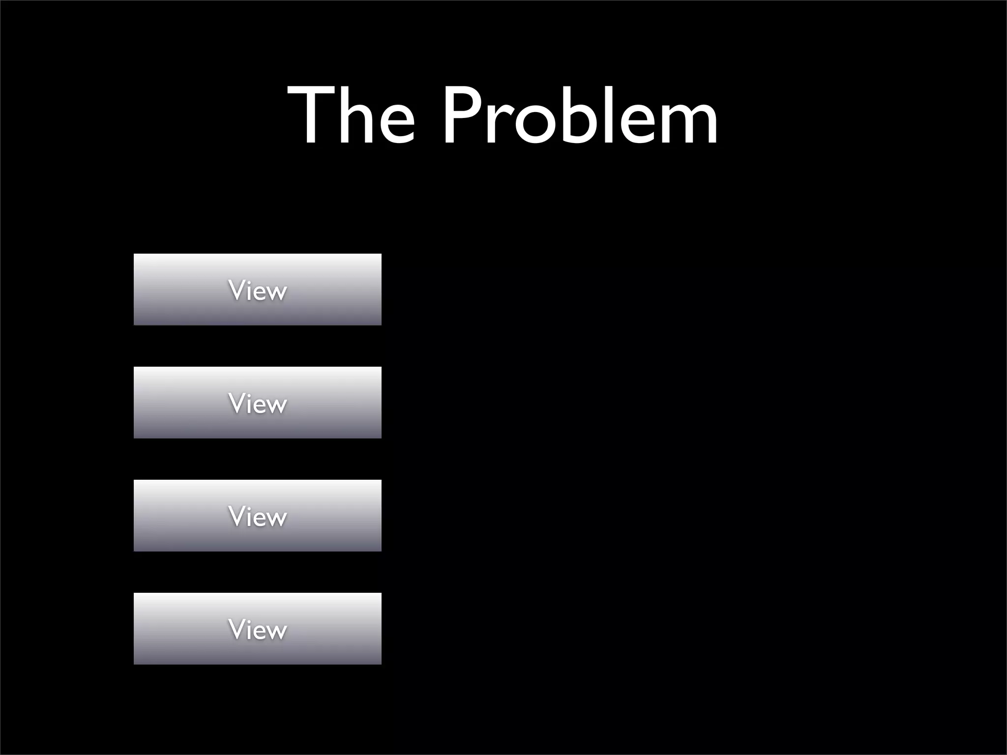 The Problem
View


View


View


View
 