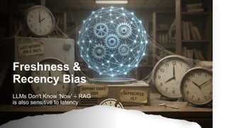 Freshness &
Recency Bias
LLMs Don't Know 'Now' – RAG
is also sensitive to latency
 