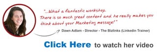 Dawn Email Marketing Workshop Testimonial