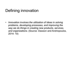 DAWSON Managing Change Creativity and Innovation Chapter 1 Summary | PDF
