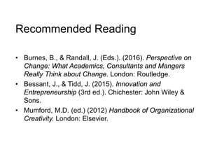 DAWSON Managing Change Creativity and Innovation Chapter 1 Summary | PDF