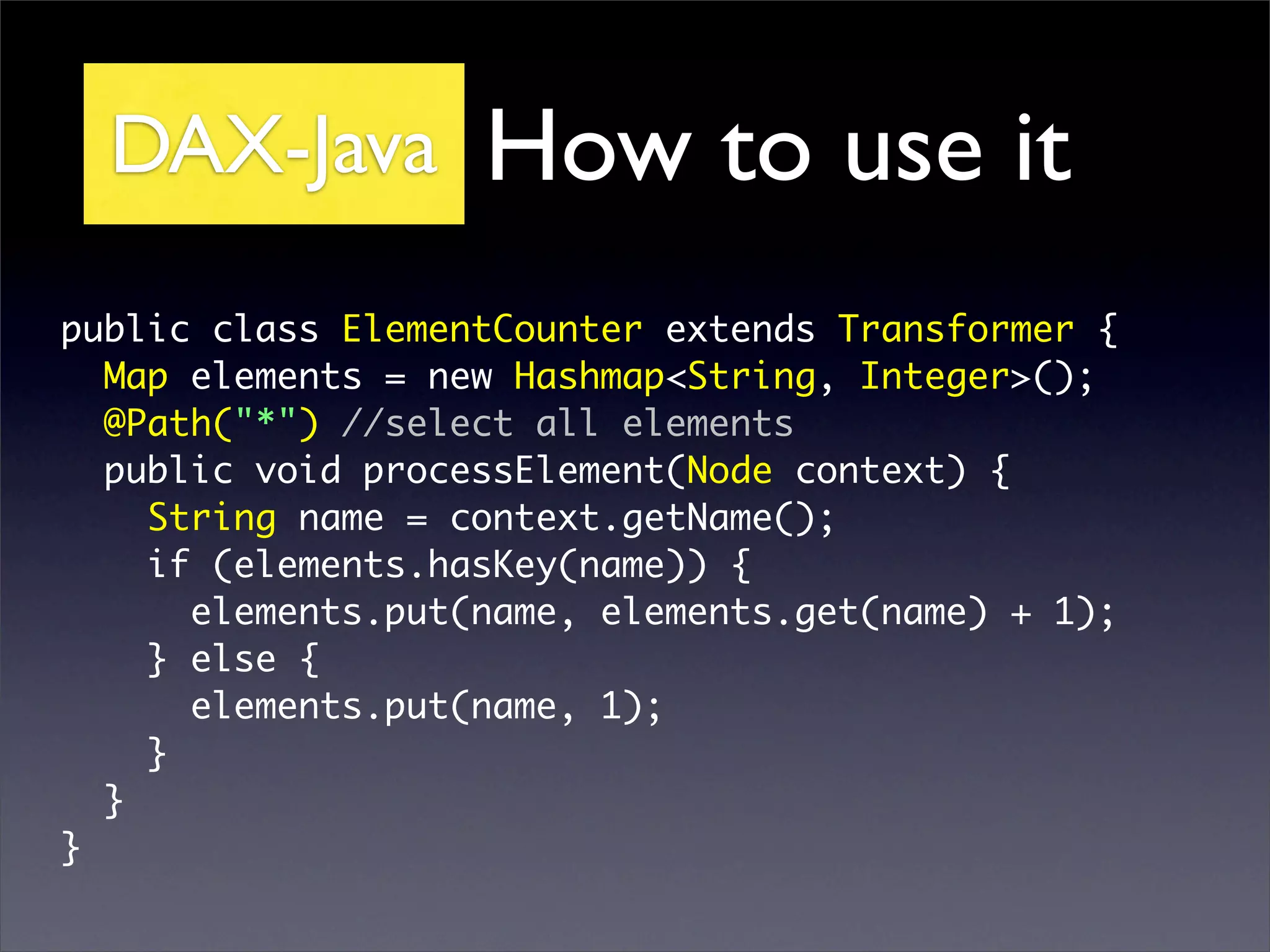 Dax Declarative Api For Xml