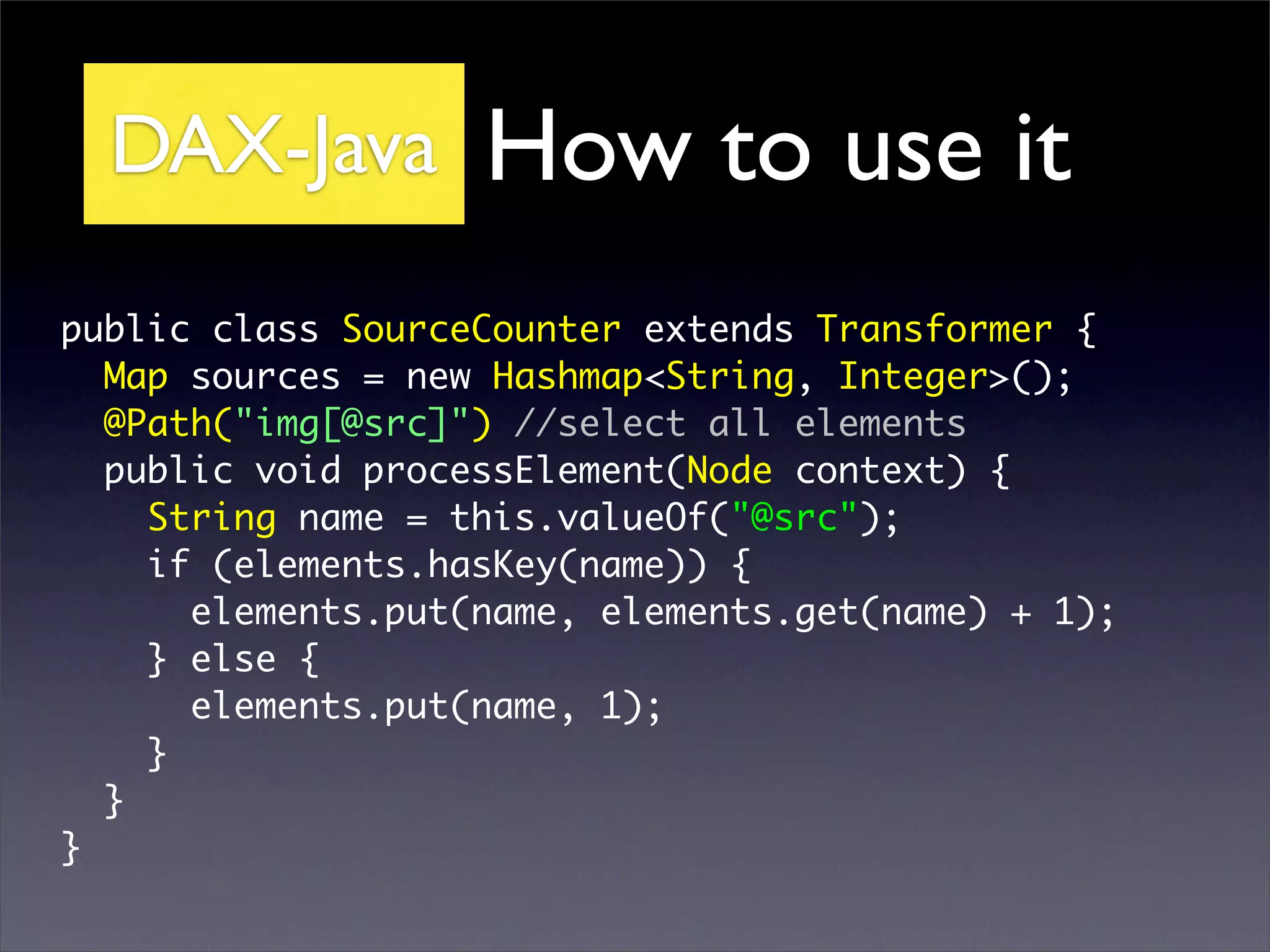 Dax Declarative Api For Xml