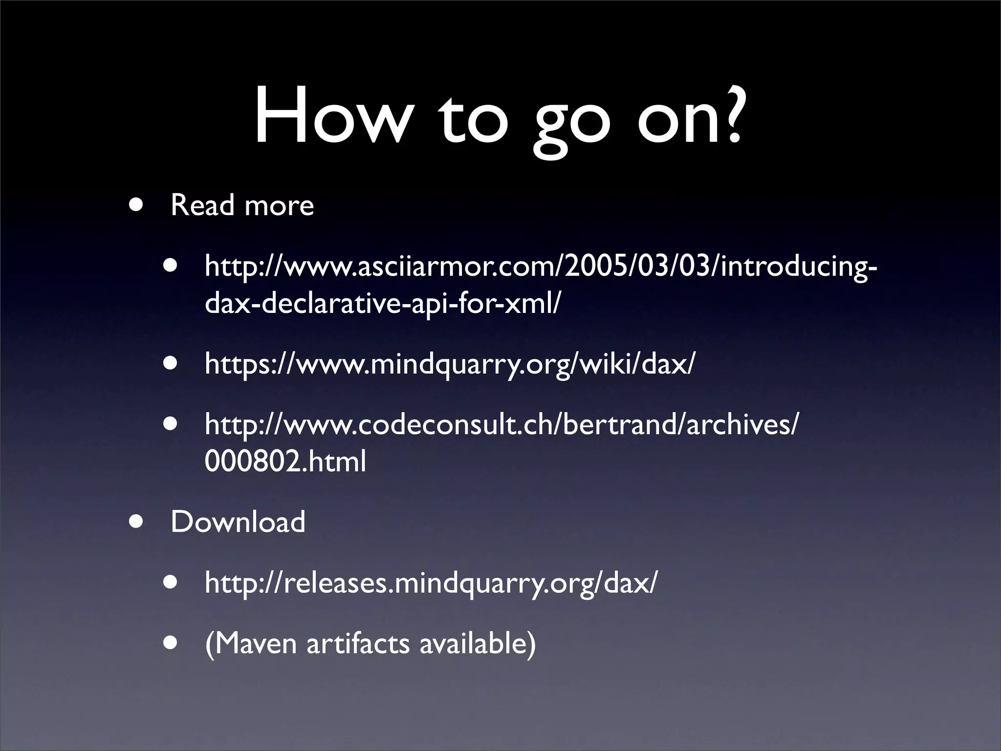 Dax Declarative Api For Xml