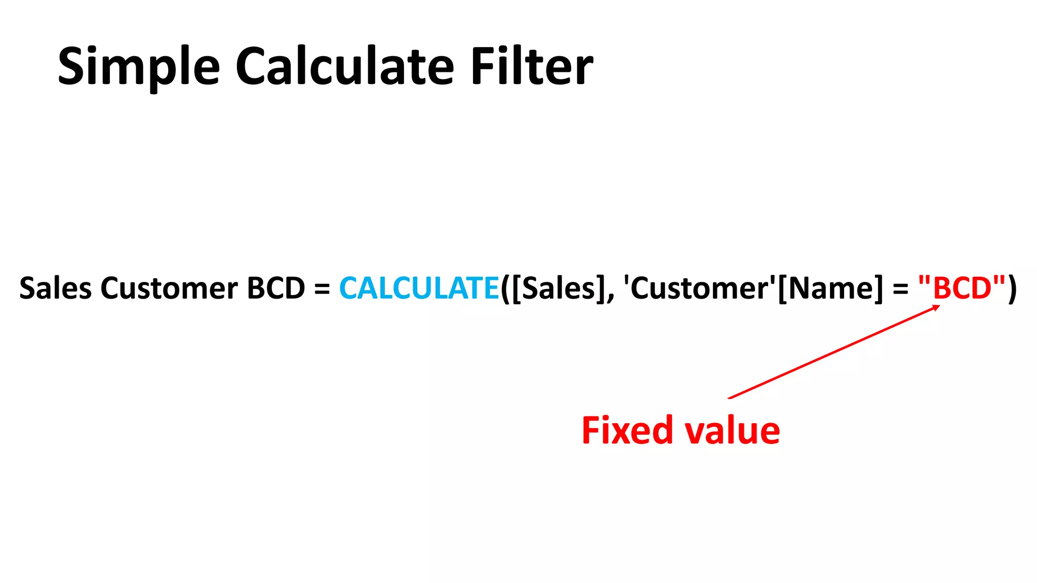 Simple Calculate Filter
Sales 2016 = CALCULATE([Sales],'Calendar'[Year] = 2016)
Fixed value
 