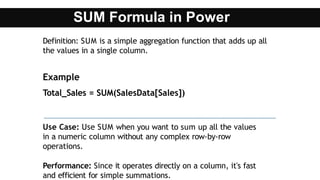 DAX Formulas Notes and examples learning | PPTX