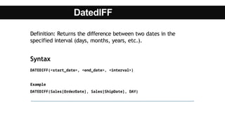 DAX Formulas Notes and examples learning | PPTX