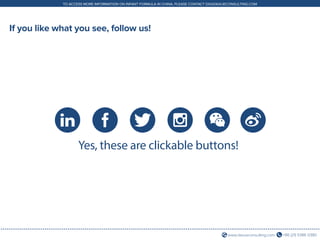 +86 (21) 5386 0380www.daxueconsulting.com
TO ACCESS MORE INFORMATION ON INFANT FORMULA IN CHINA, PLEASE CONTACT DX@DAXUECONSULTING.COM
If you like what you see, follow us!
Yes, these are clickable buttons!
 