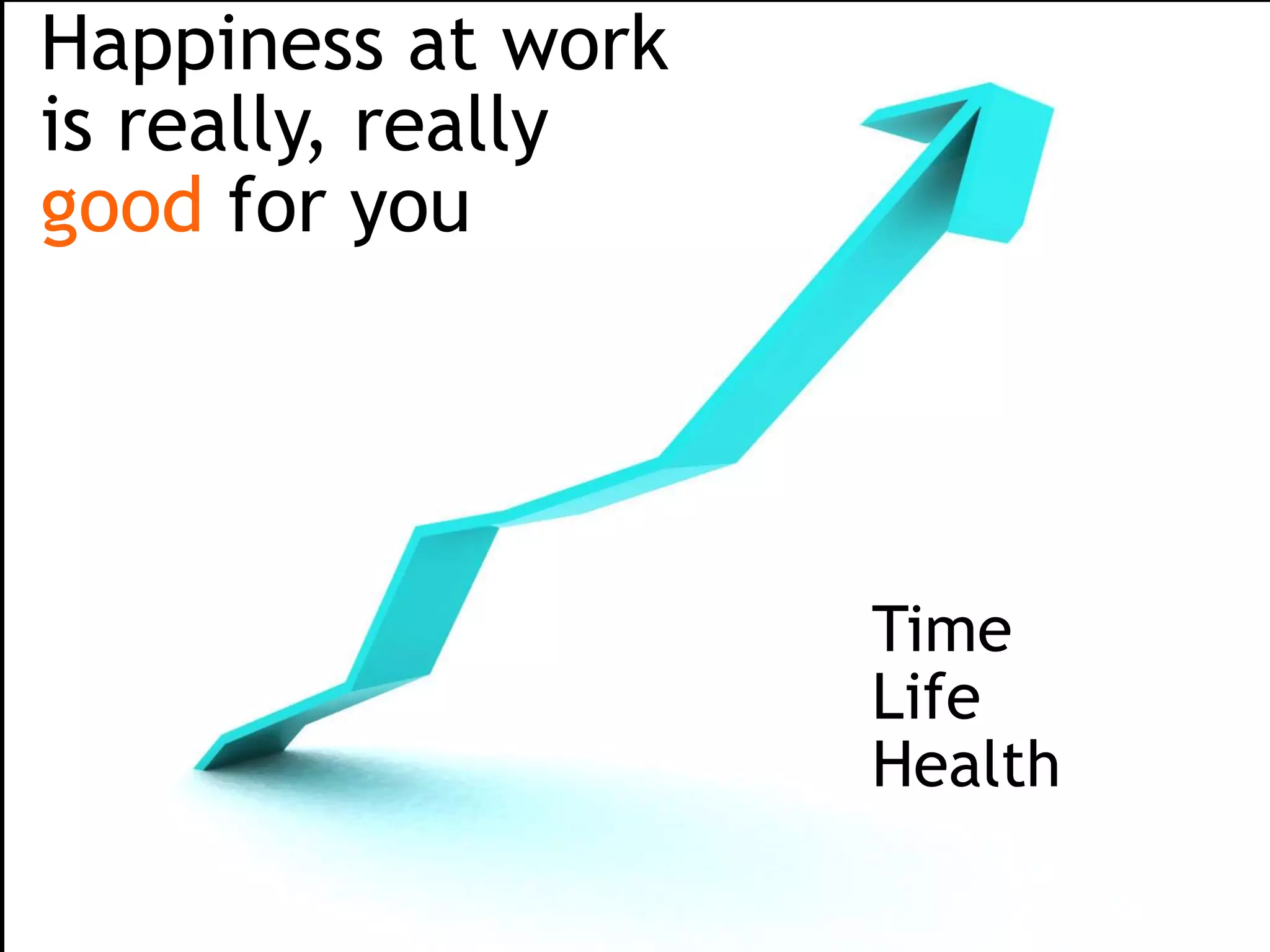Happiness at work
is really, really
good for you
Time
Life
Health
 