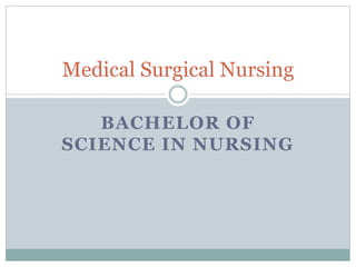 BACHELOR OF
SCIENCE IN NURSING
Medical Surgical Nursing
 
