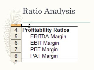 Ratio Analysis
 