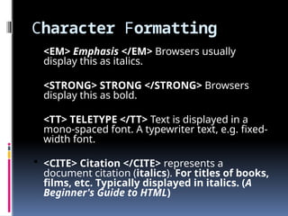 Emphasized Text In Html Day-1 basic introduction of HTML(Unit-1).pptx