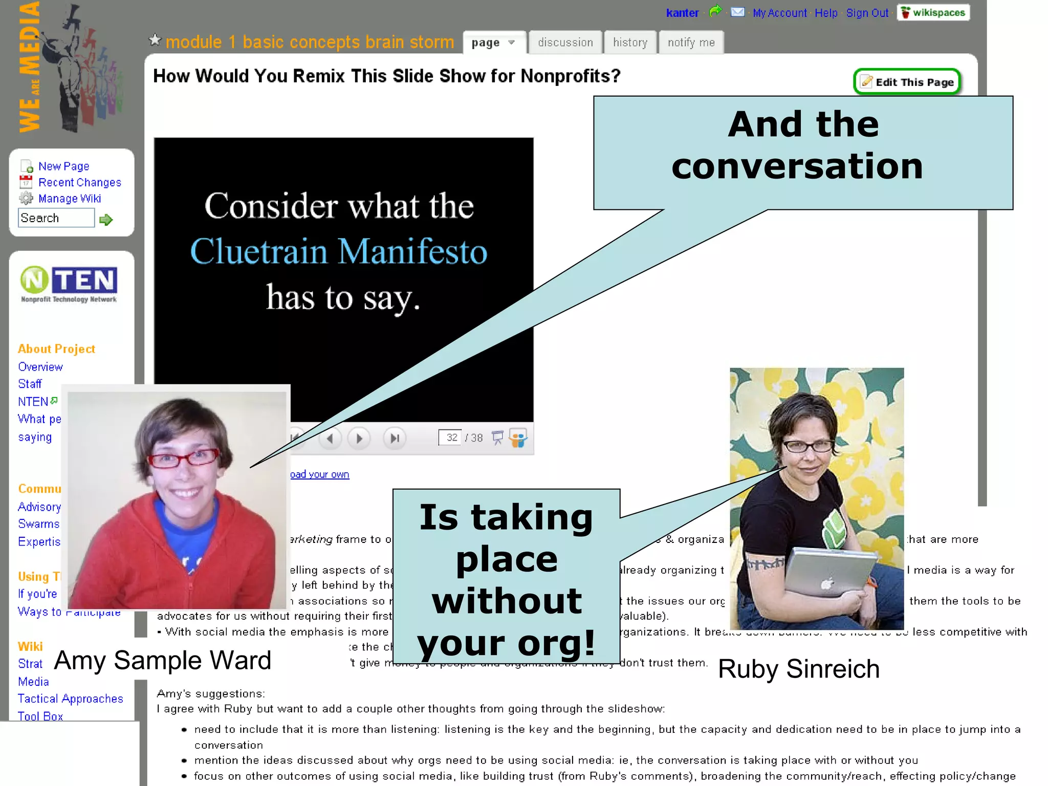 Amy Sample Ward Ruby Sinreich And the conversation  Is taking place without your org! 