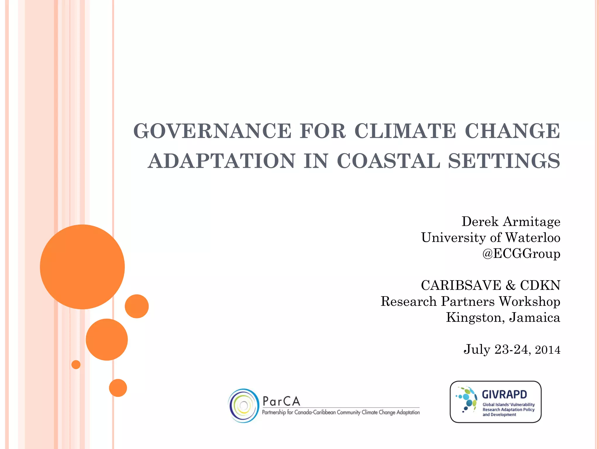Governance for Climate Change Adaptation in Costall Settings | PDF