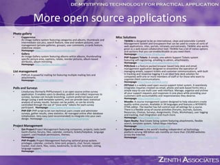 Open Source verses proprietary code?Open Sourceadvantages: free, enormous community of users/developers, direct contact with the developer; input into enhancementsCommercial/Proprietary Coding advantages: more security, more control, much more moneyWhy would some one give away the code?Is it a sub-standard product? Your decisions should be based on what you need software to do for you. 