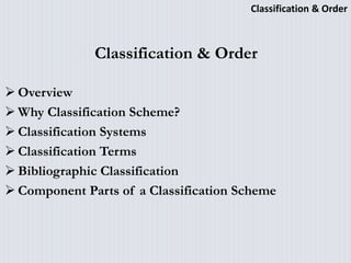 Classification and Order | PPT