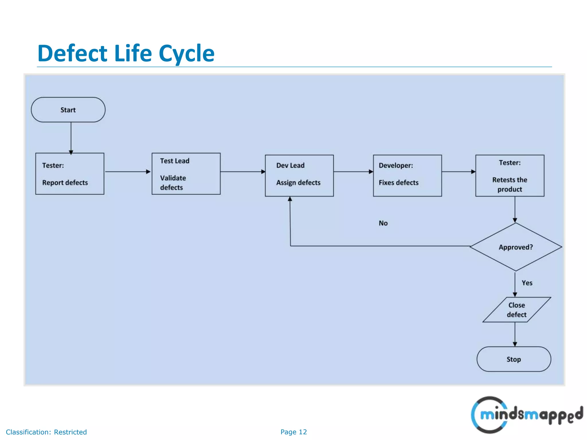 Page 12Classification: Restricted
Defect Life Cycle
 