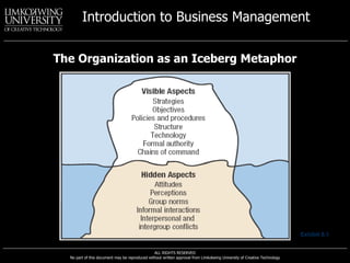 The Organization as an Iceberg Metaphor Exhibit 8.1 