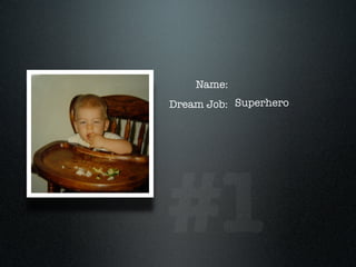 Name:
Dream Job: Superhero




#1