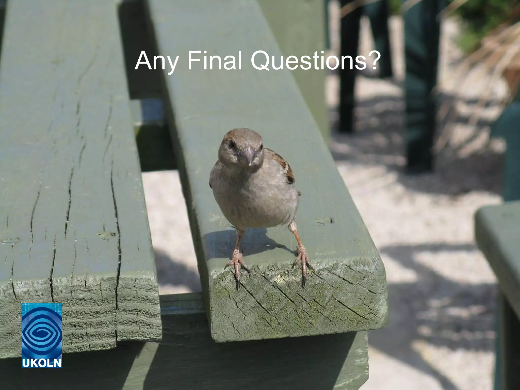 Any Final Questions?