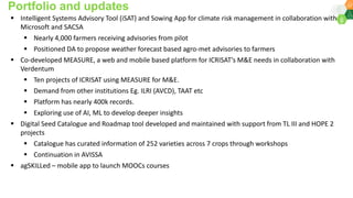 ICRISAT Global Planning Meeting 2019: Digital Agriculture and Youth by Ram Dhulipala and team