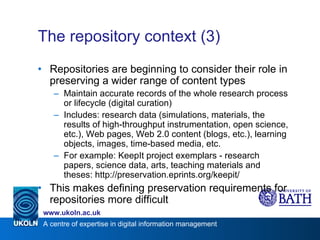 Repositories and digital preservation | PPT