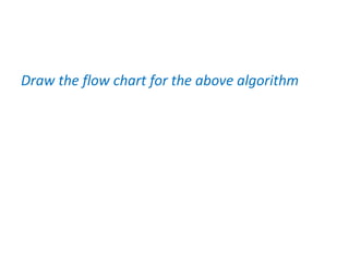 Draw the flow chart for the above algorithm
 