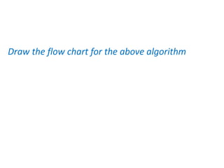 Draw the flow chart for the above algorithm
 
