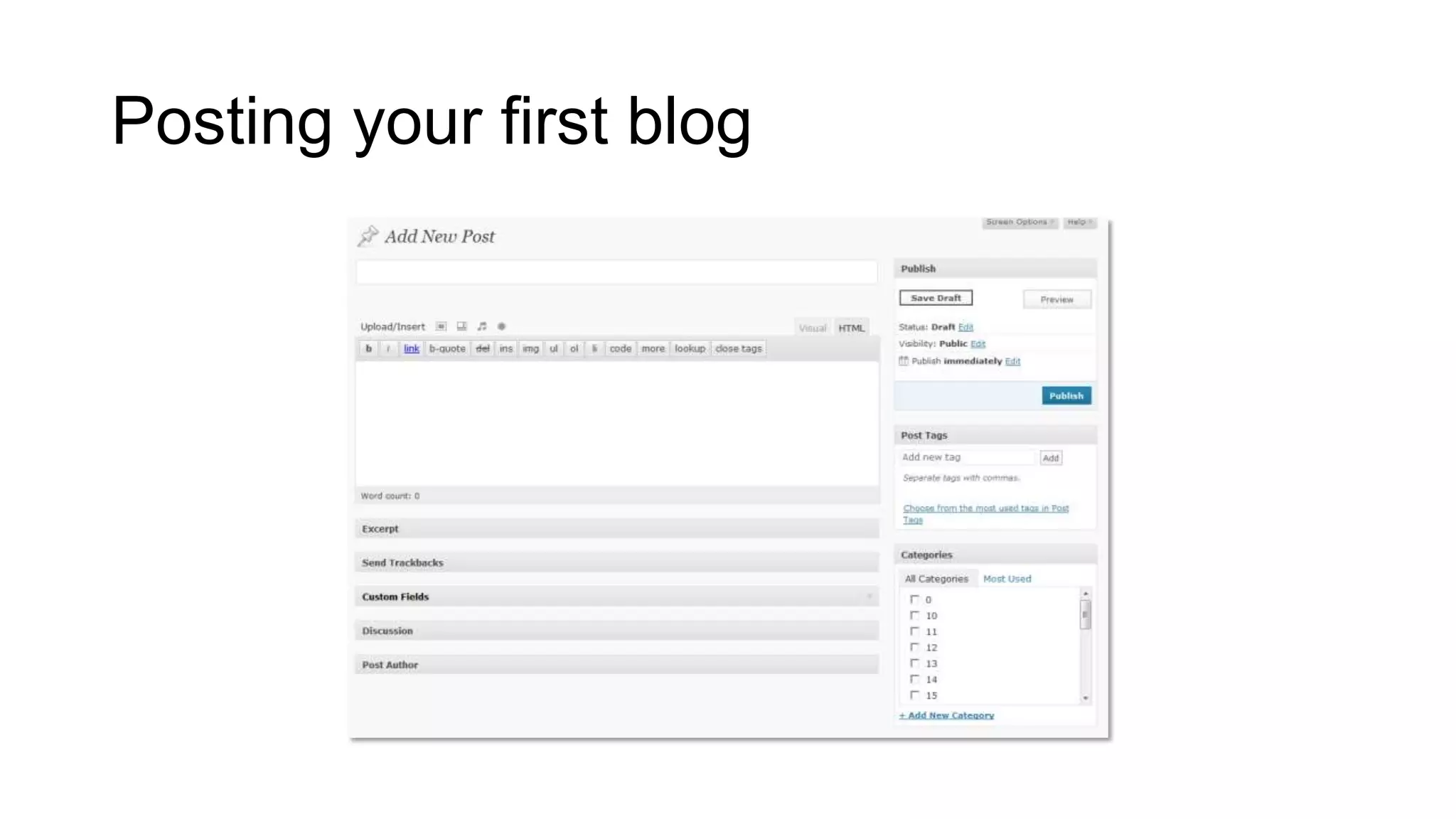 Posting your first blog

 