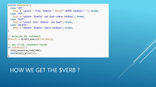 HOW WE GET THE $VERB ?
 